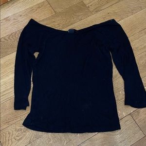 Black off the shoulder crop top